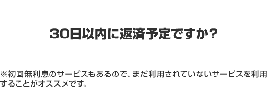 30日以内に返済予定ですか？